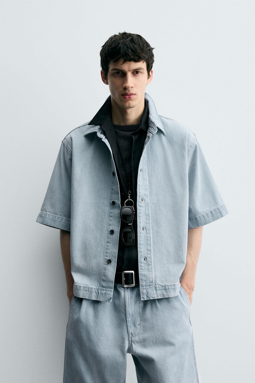SHORT SLEEVE DENIM SHIRT - Zara фото 2