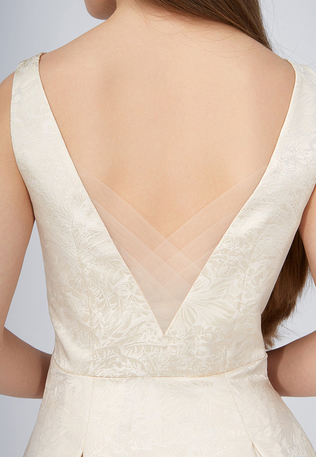 Платье из жаккарда OD-939-1 сливочный