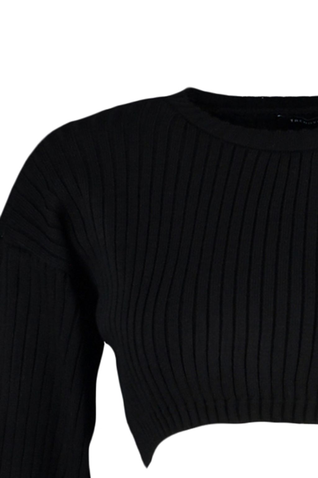 Siyah Super Crop Basic Triko Kazak TWOAW23KZ01068 - Trendyolmilla фото 8