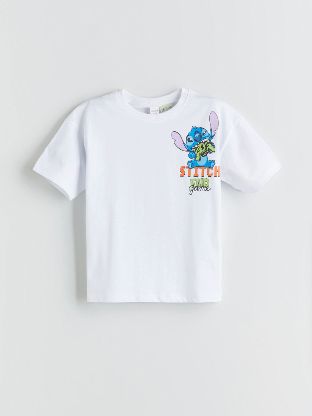 Bisiklet Yaka Stitch Bask?l? Erkek ?ocuk Ti??rt