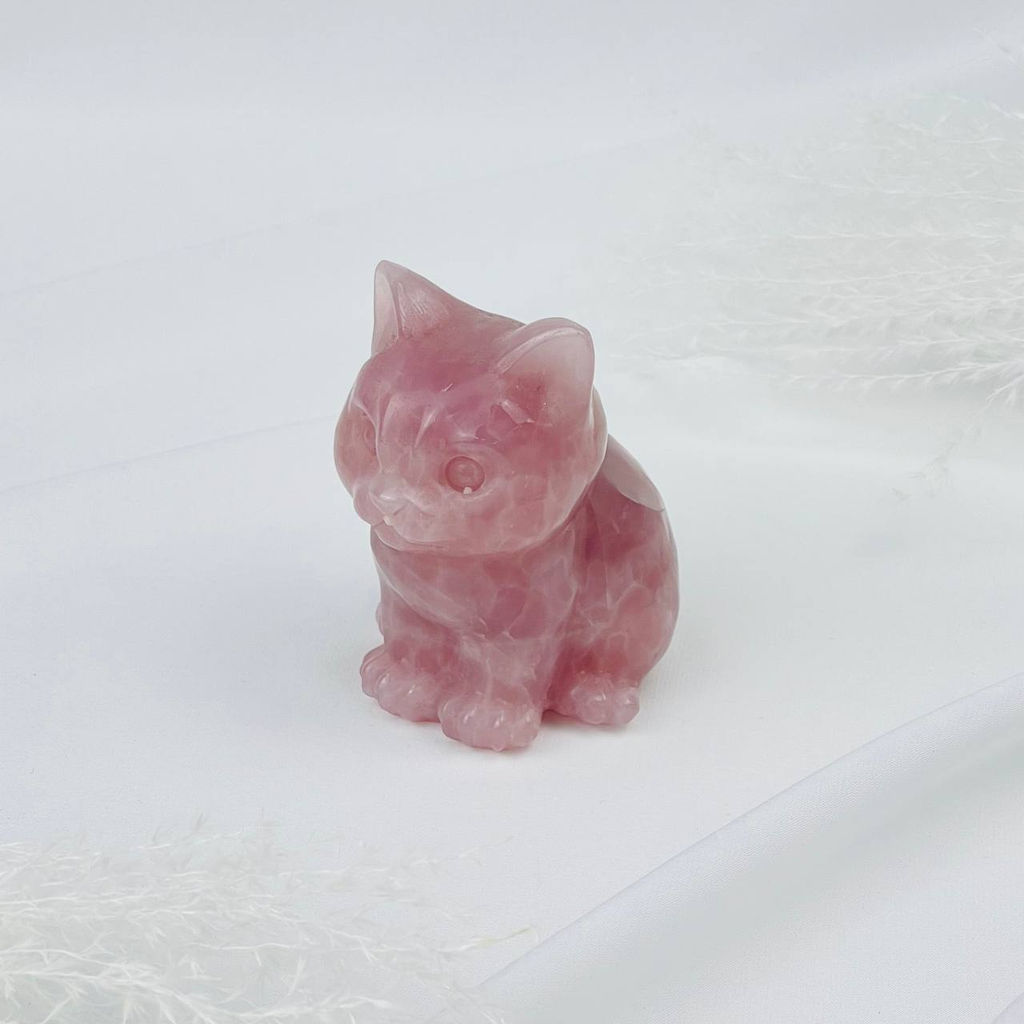 Фигурка Кот из Розового кварца