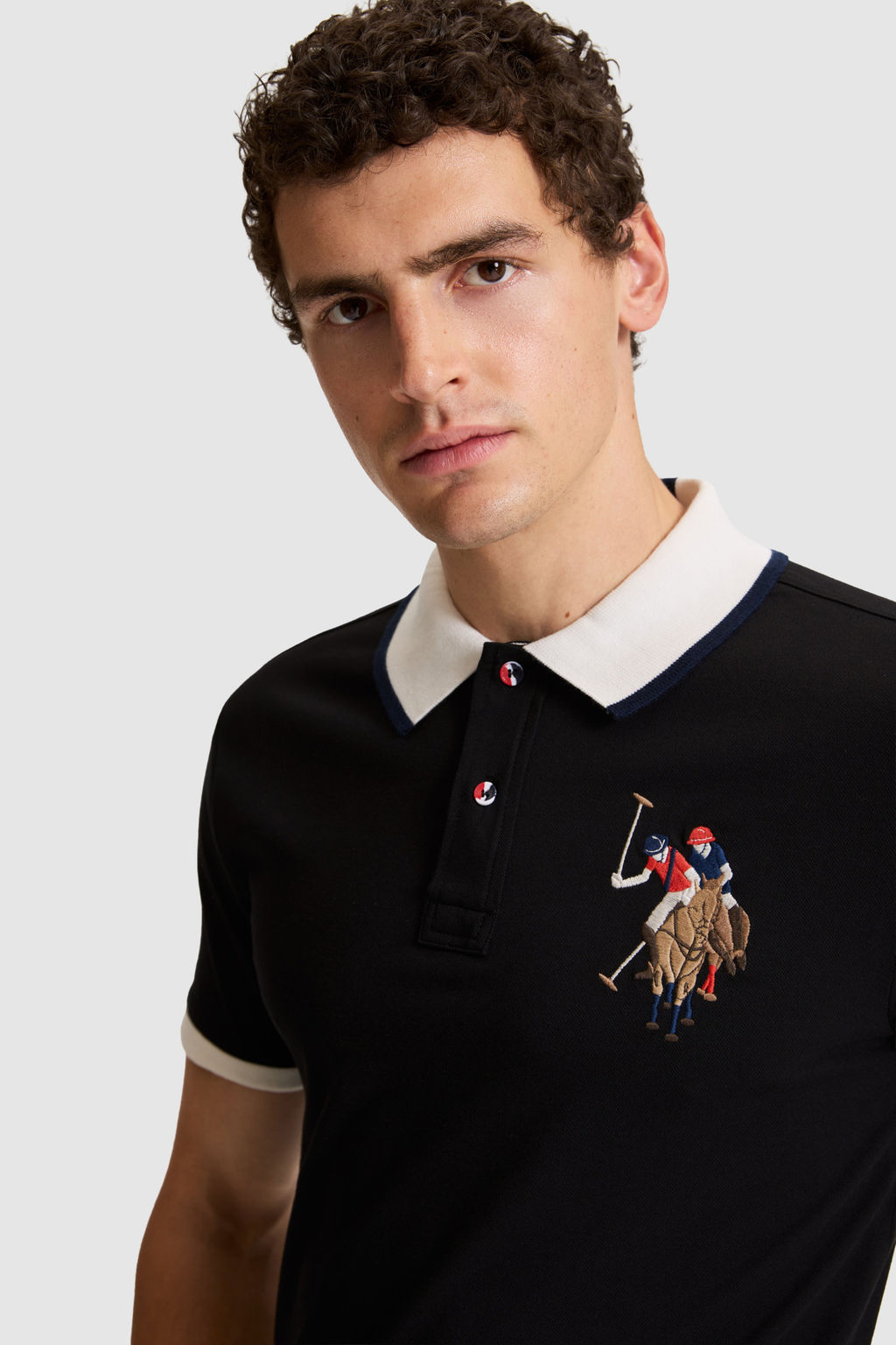 Erkek Siyah Slim Fit Polo Yaka Basic TiЕГrt - U.s. polo assn фото 2