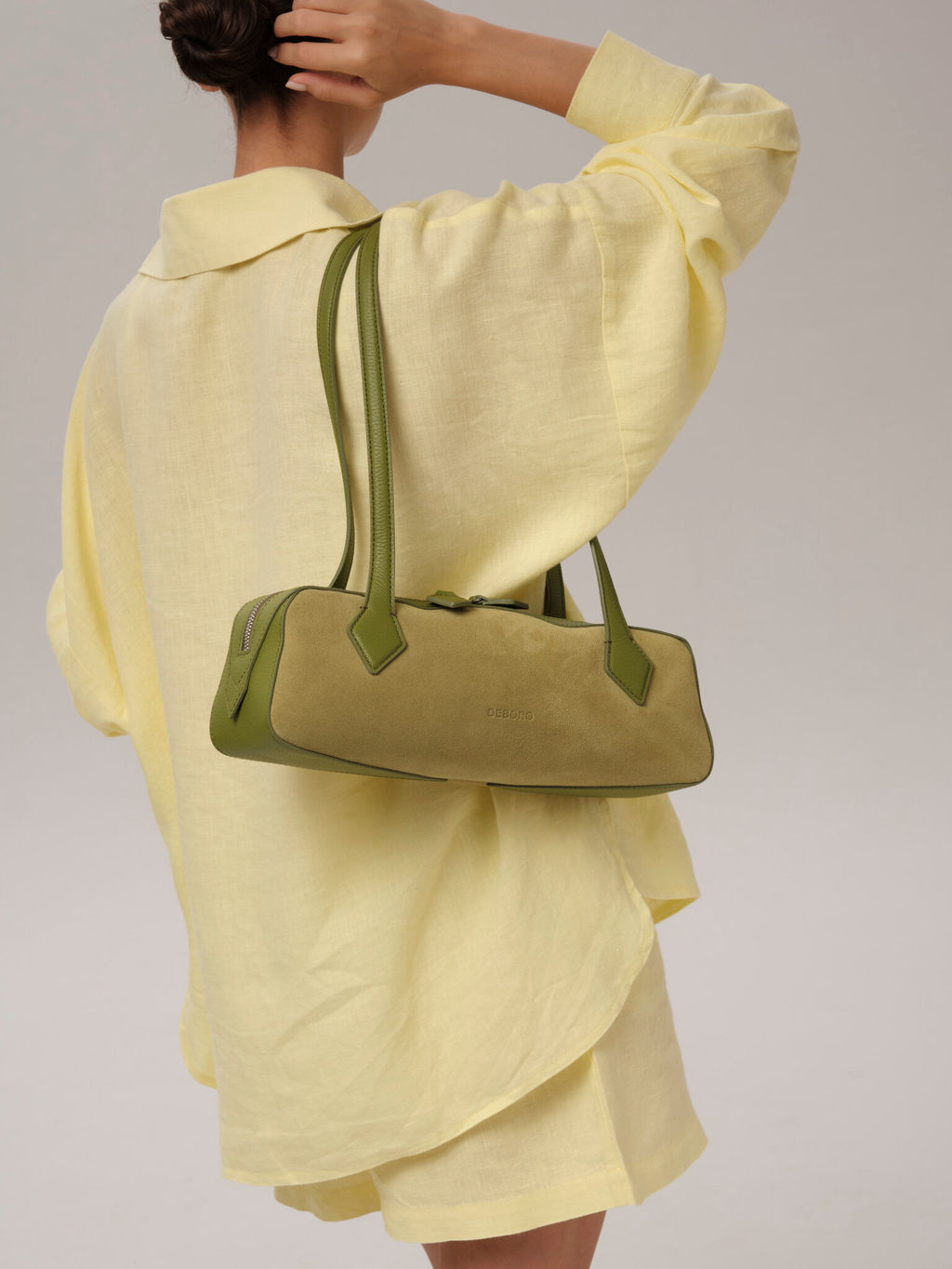 Женская сумка багет Deboro 31129 зеленый бамбук