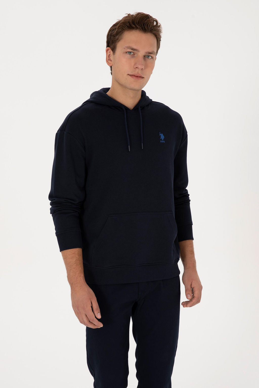 Erkek Comfort Fit Kap__onlu Lacivert Basic Sweatshirt - U.s. polo assn фото 3