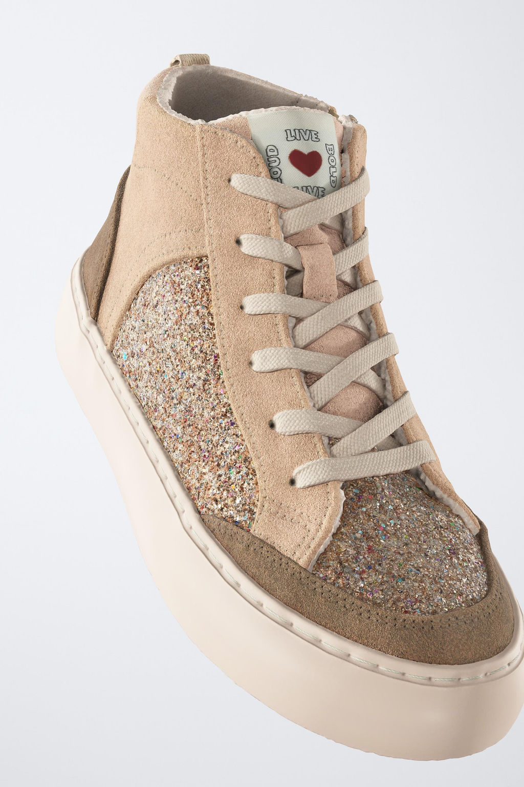 HIGH-TOP TRAINERS WITH SPARKLY DETAILS - Zara фото 2