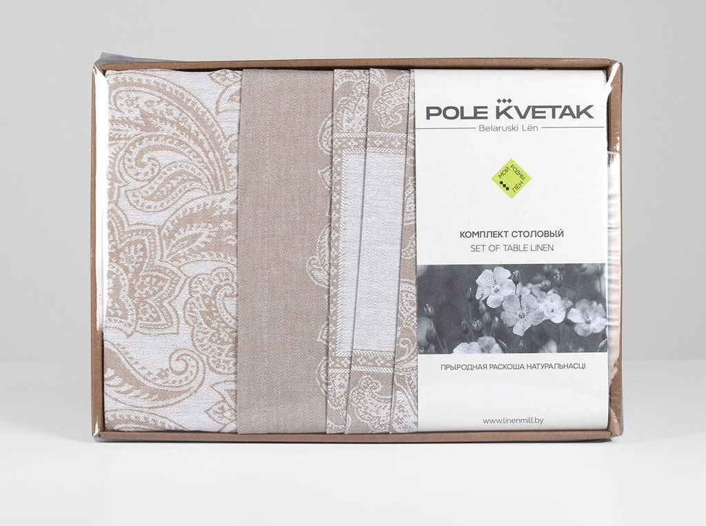 24С9-ШР/уп.кор. Комплект столовый 153*253 + 6 салф. 49*49 "Венеция" цв. 133 рис. 164