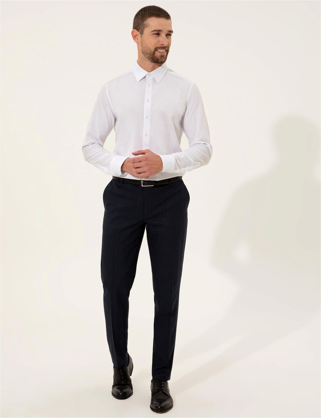 Beyaz Slim Fit Uzun Kollu G_mlek - Pierre cardin фото 4