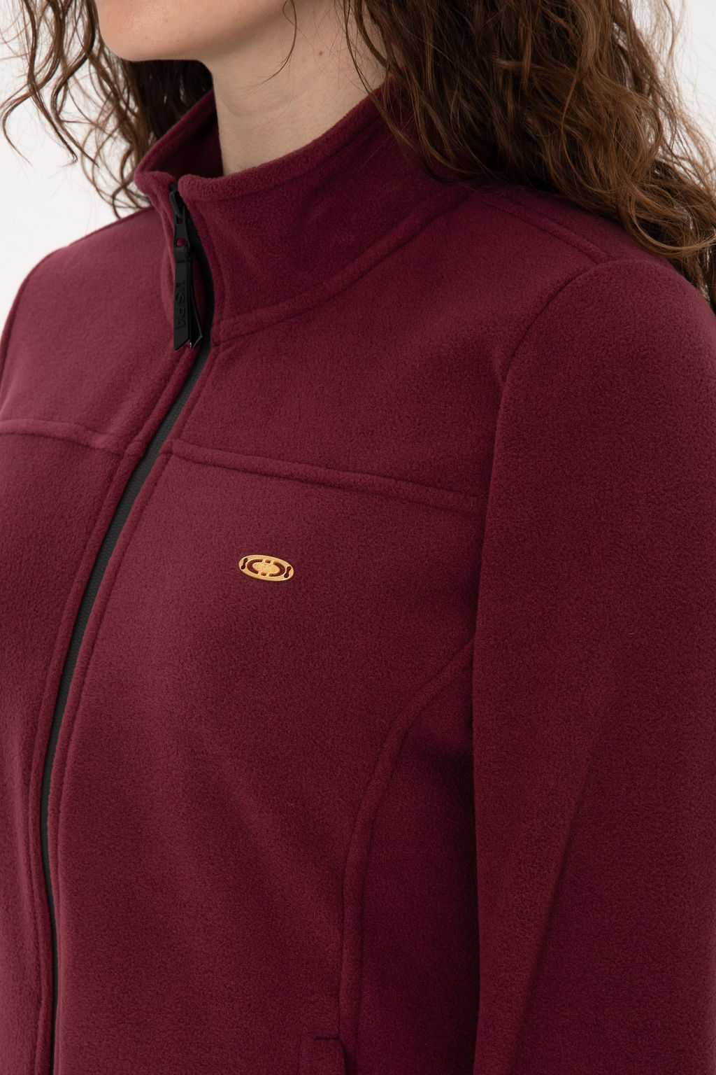 Kad_n Bordo Fermuarl_ Dik Yaka Polar Sweatshirt - U.s. polo assn фото 7