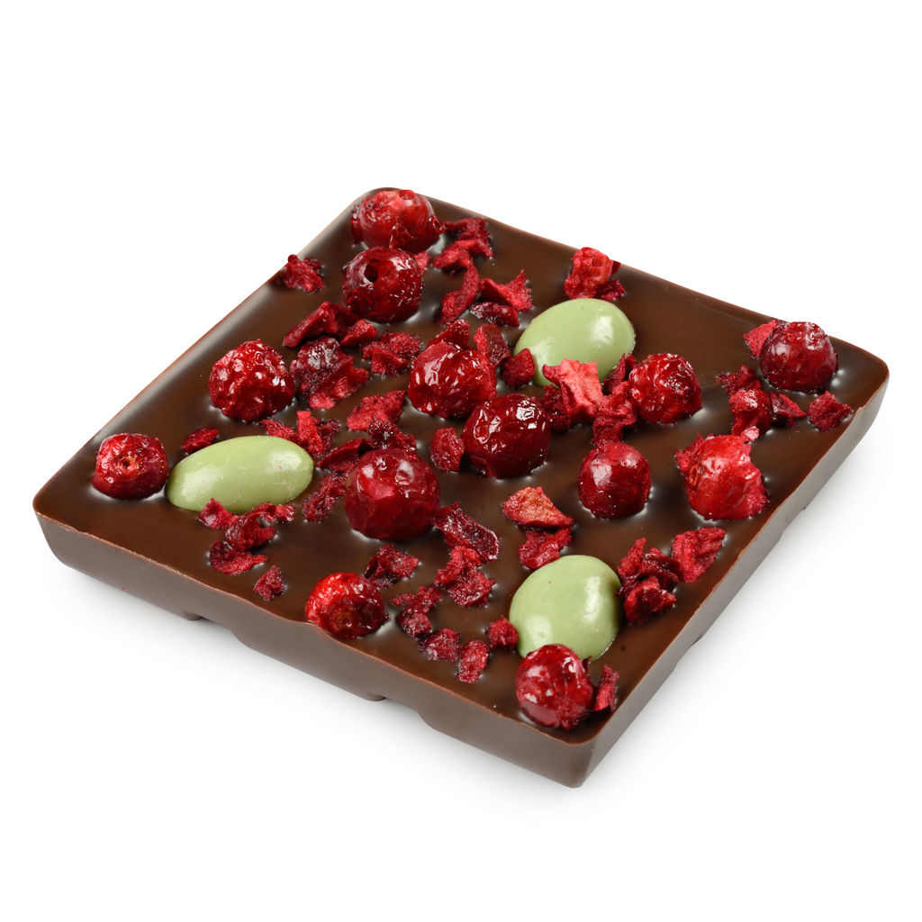 Шоколад темный с украшением Брусника и вишня 35 гр - Chokodelika фото 3