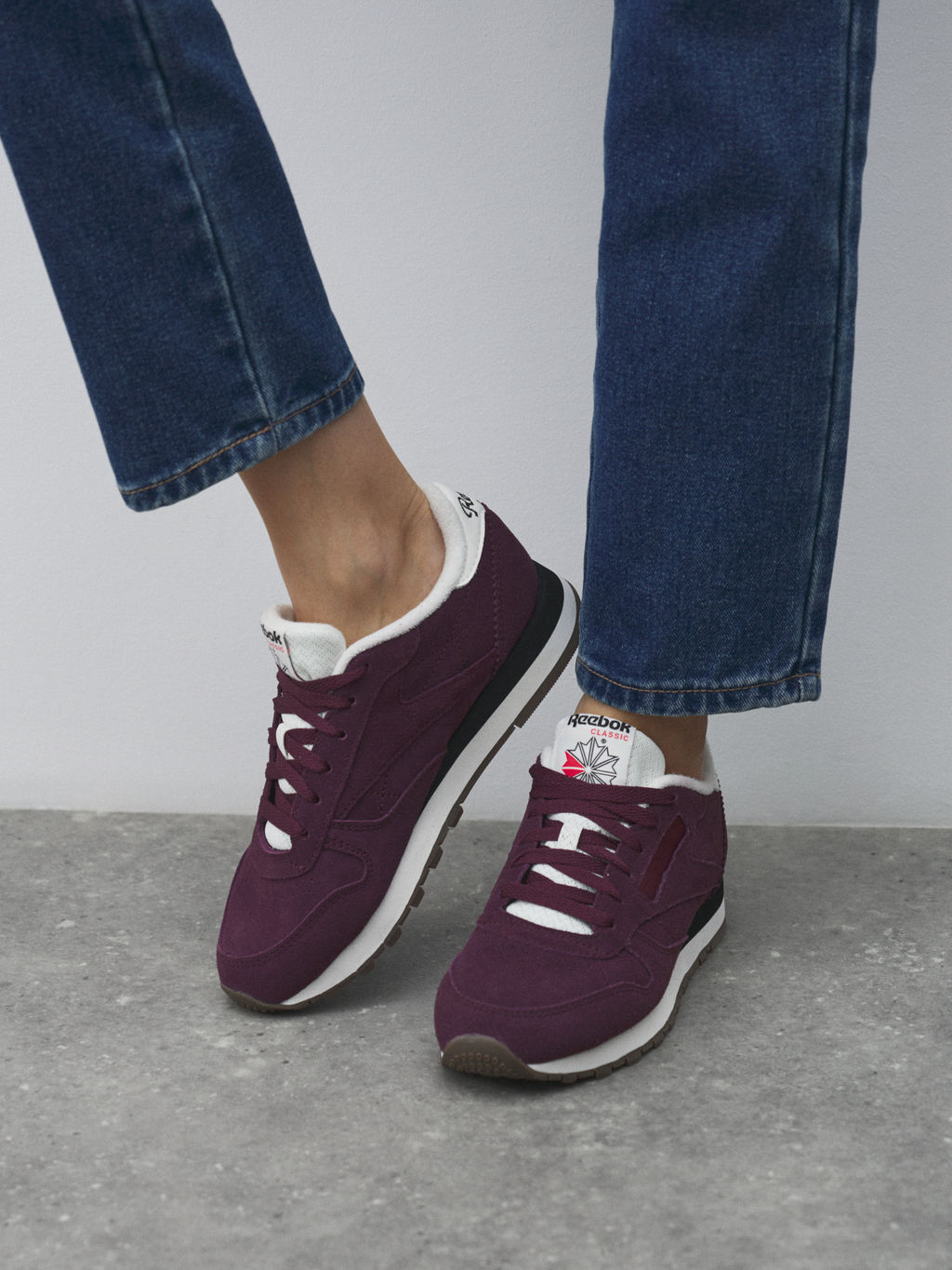 Кроссовки REEBOK CLASSIC LEATHER Артикул 4494060, темно-бордовый
