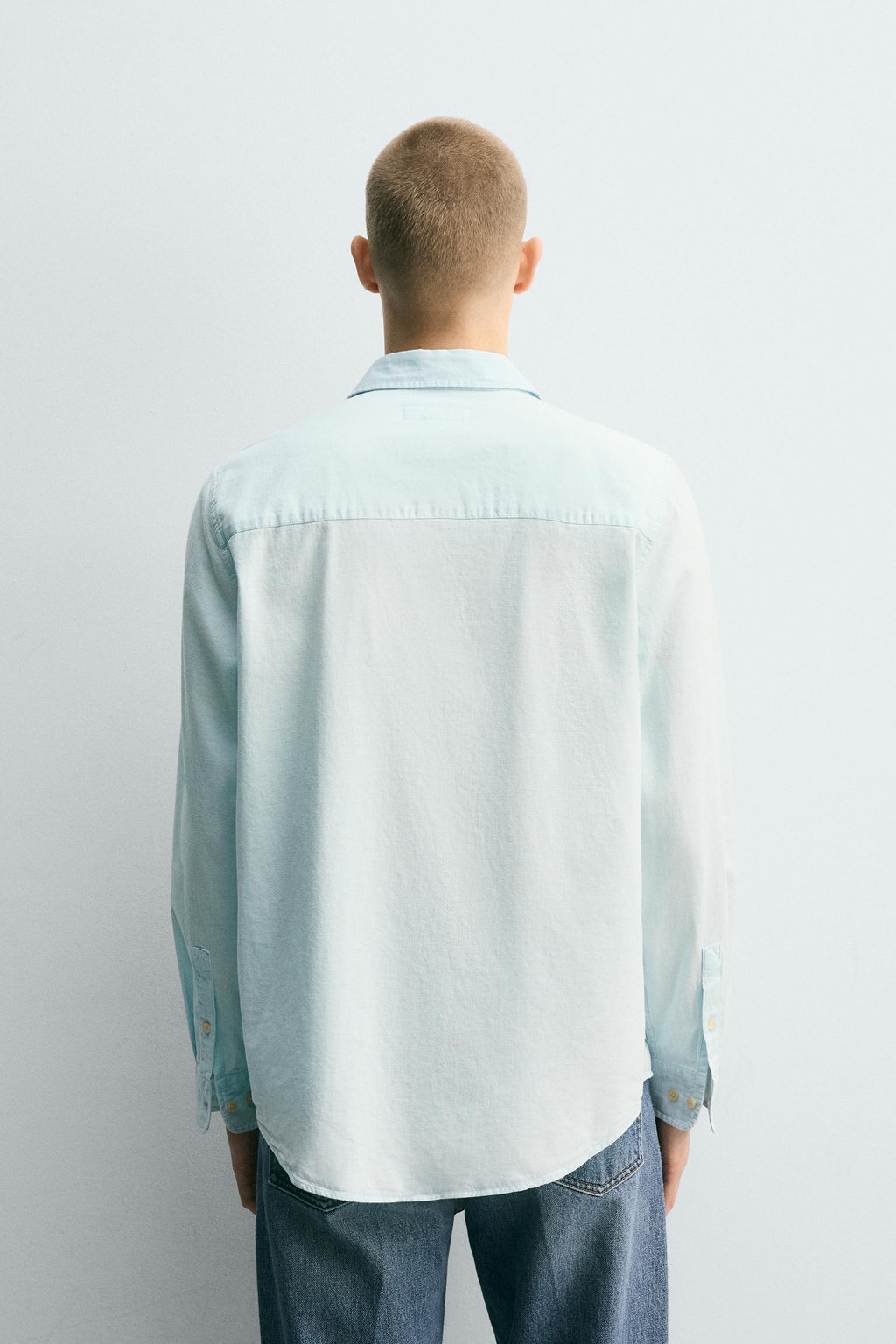 CAMISA DENIM LIGERO ALGOD?N / Azul claro - Zara фото 3