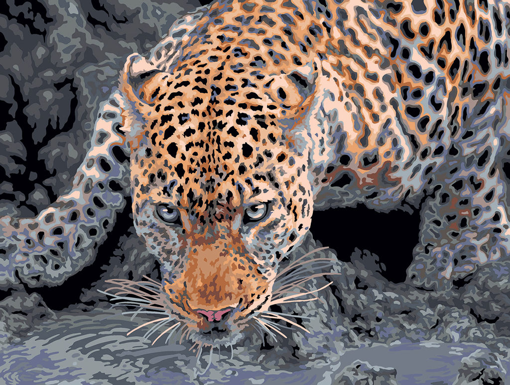 ФРЕЯ PNB/PMC-193 Набор для раскрашивания по номерам ( цветной холст ) 40 х 30 см Взгляд хищника