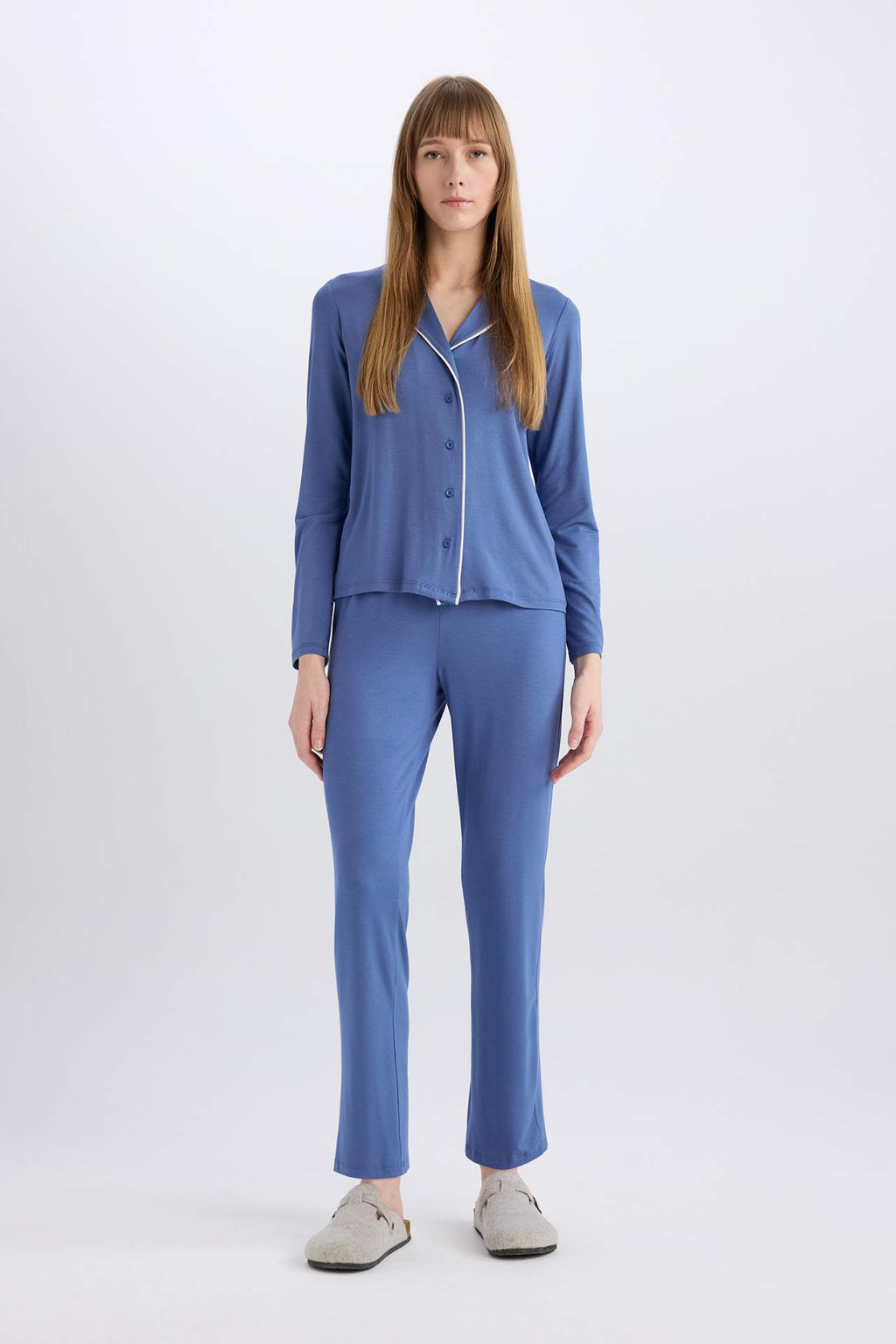 Fall in Love Pijama Tak?m? Regular Fit Uzun Kollu Ust Uzun Alt - Defacto фото 4