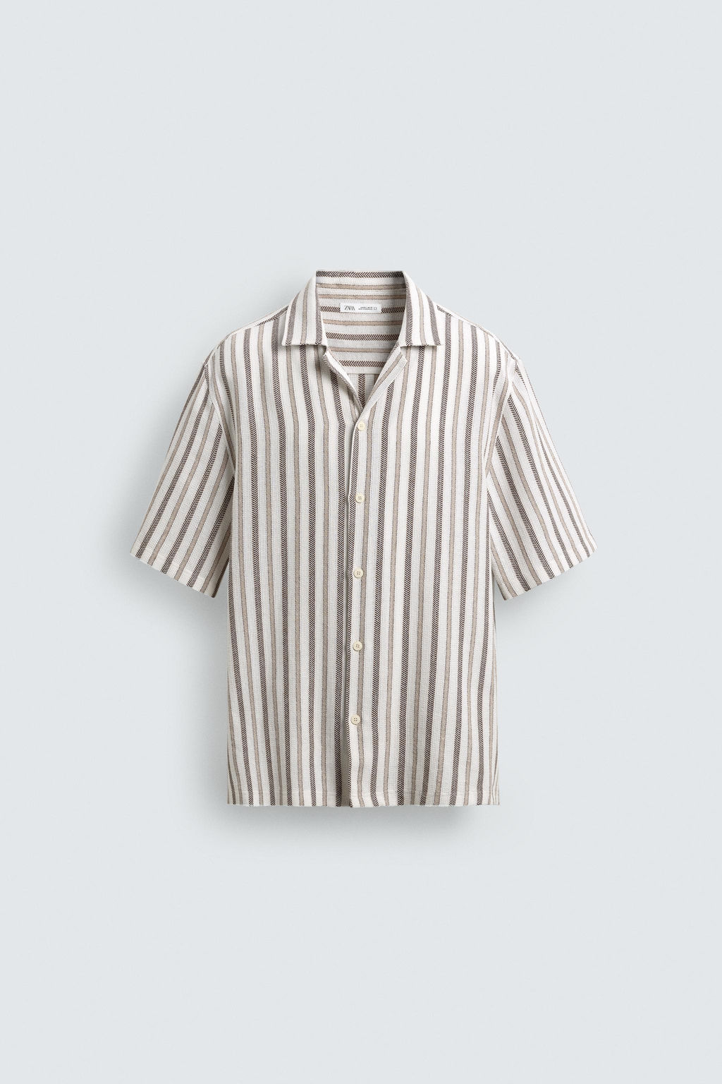 CAMISA REGULAR FIT JACQUARD RAYAS / Crudo - Zara фото 7