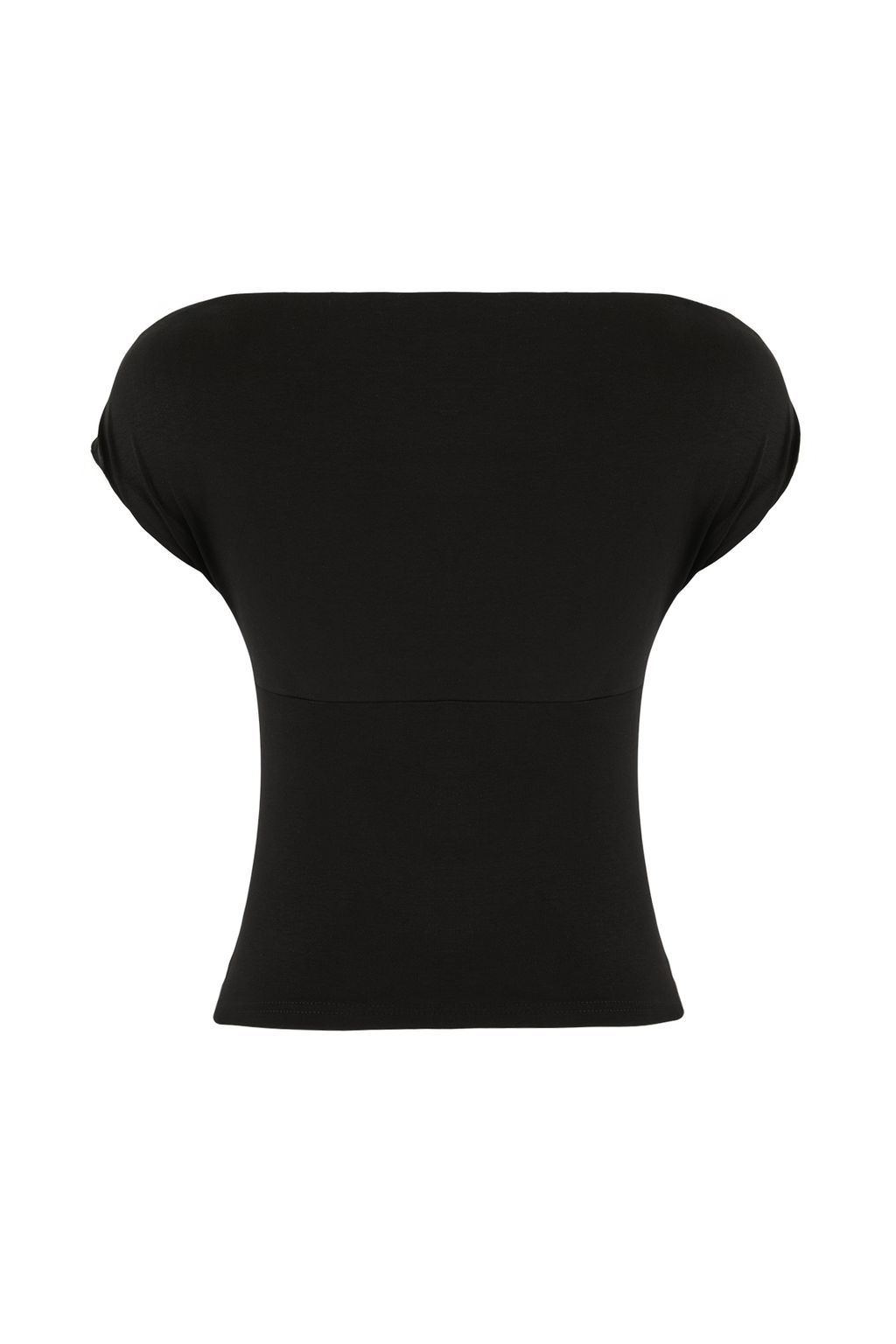 Siyah Fitted/Vucuda Oturan Asimetrik Yaka Kolsuz Yumusak Orme Bluz TWOSS26BZ00360 - Trendyolmilla фото 6