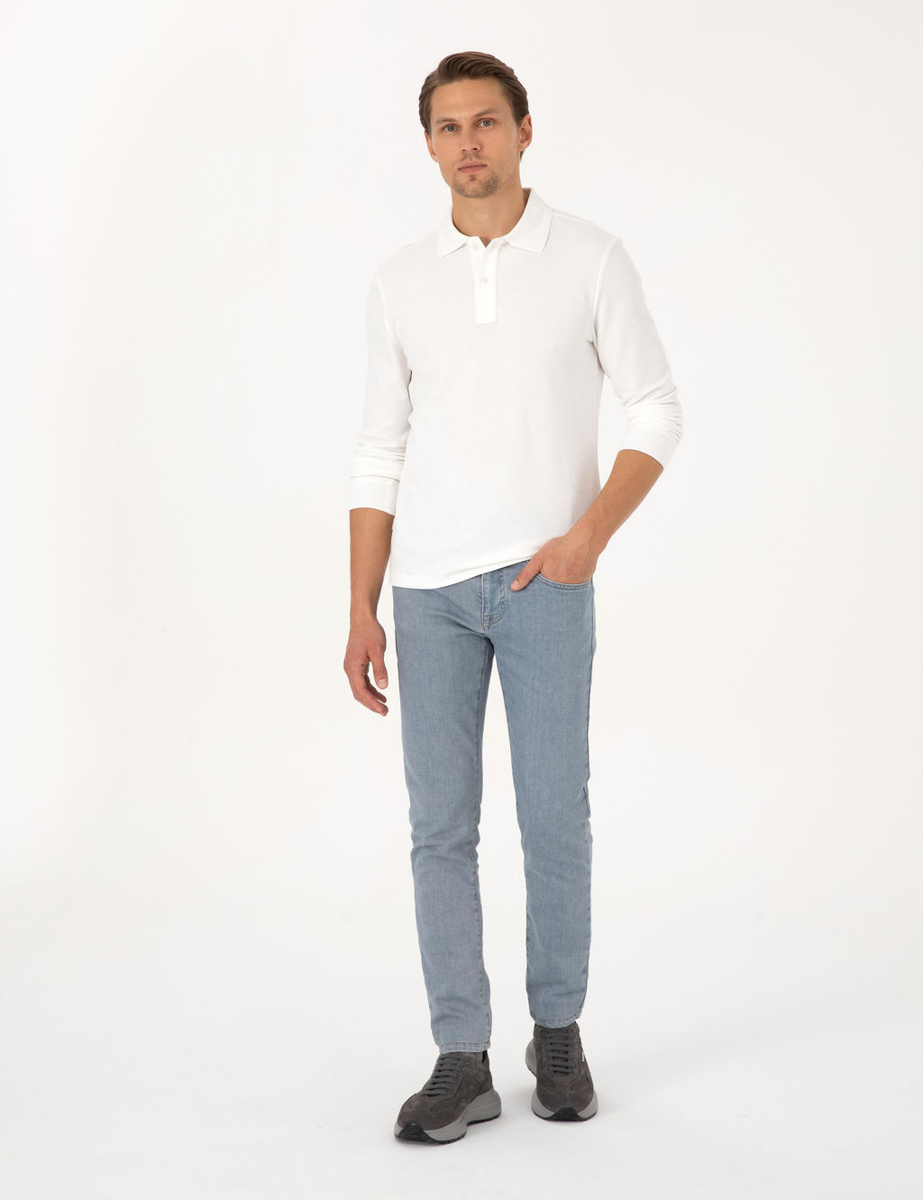 Ekru Slim Fit Sweatshirt - Pierre cardin фото 4