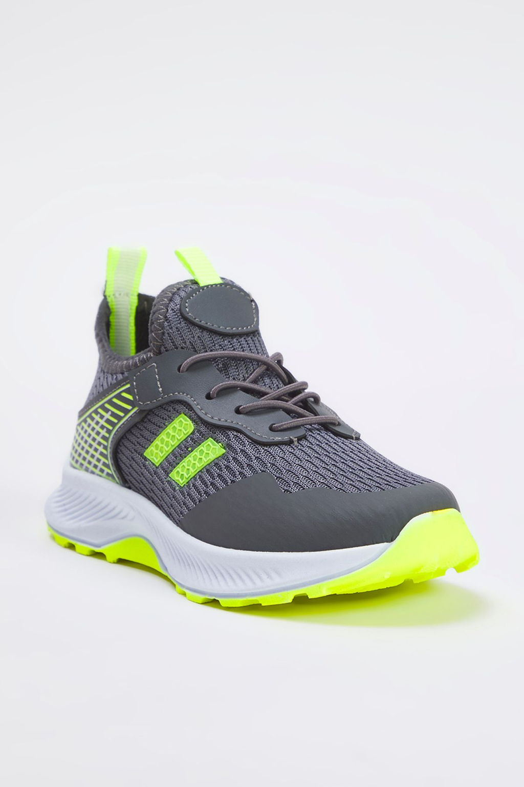 Trendyol Shoes Gri Bagc?kl? Neon Detayl? Hafif Taban Buyuk/Kucuk Erkek Cocuk Kids Spor Ayakkab? TAKSS25SN00025 - Trendyolmilla фото 4