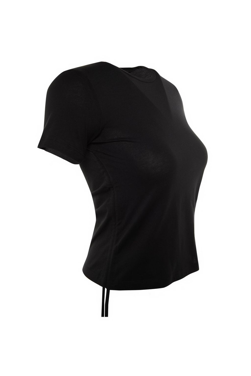 Siyah 100% Pamuk Buzgu Detayl? Basic Bisiklet Yaka Orme T-Shirt TWOSS21TS0131