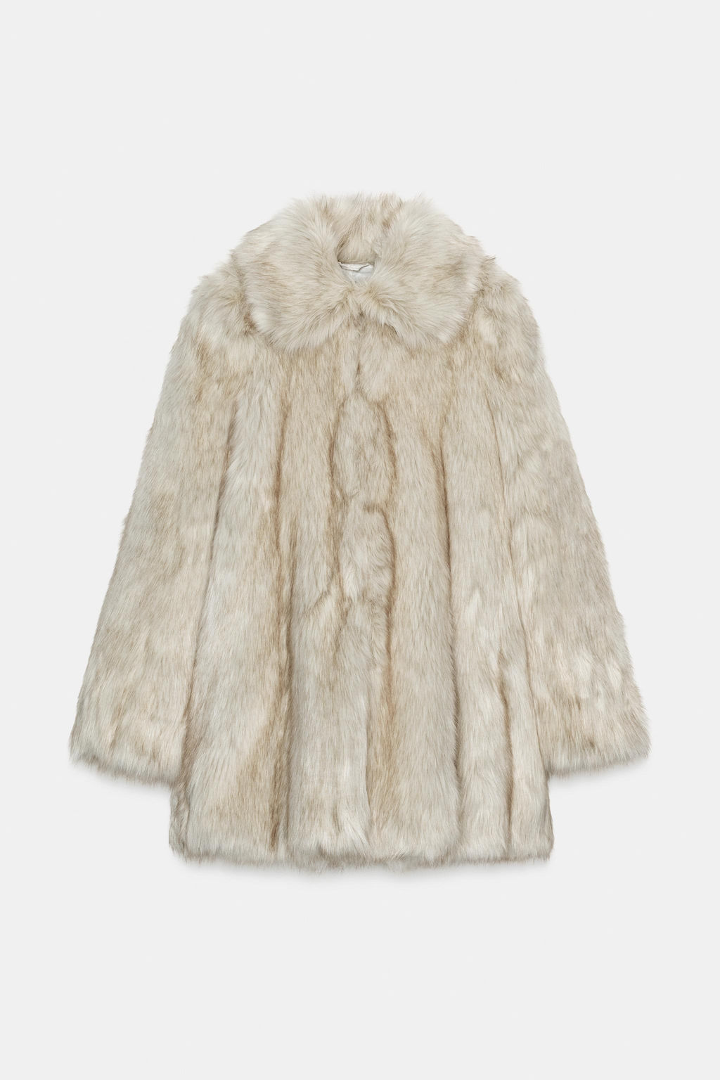 FAUX FUR COAT WITH PADDED SHOULDERS - Zara фото 2