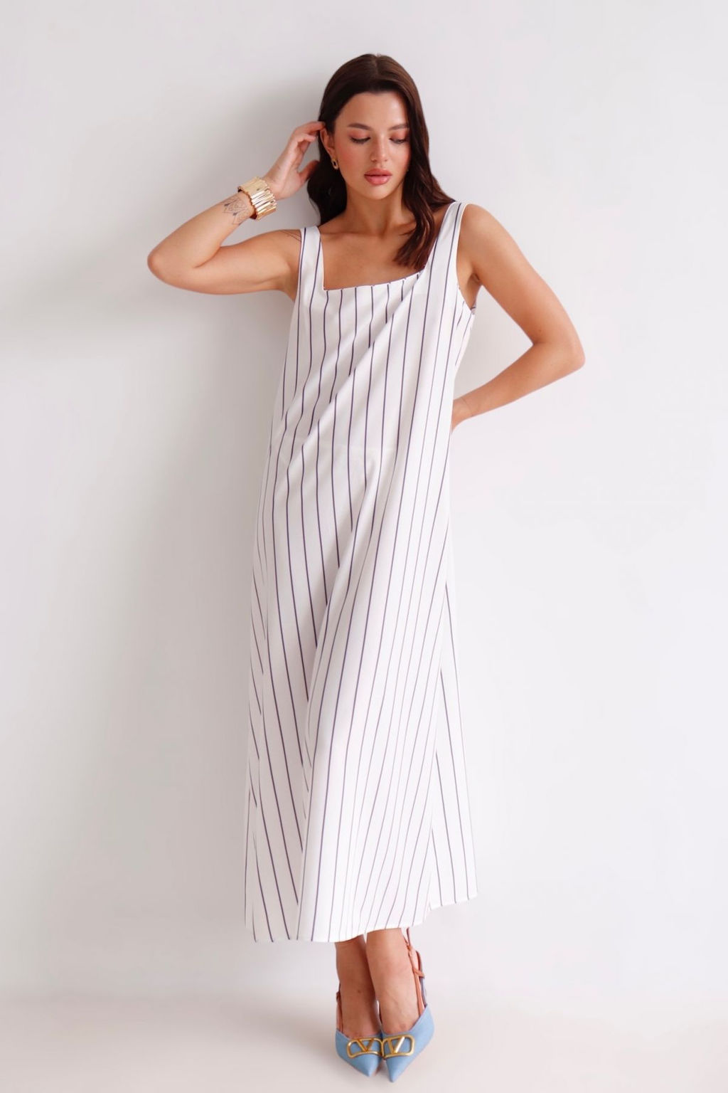 Martichelli Платье белое в полоску  фото 12