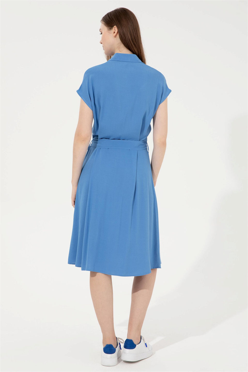 Женское синее тканое платье - U.s. polo assn фото 9