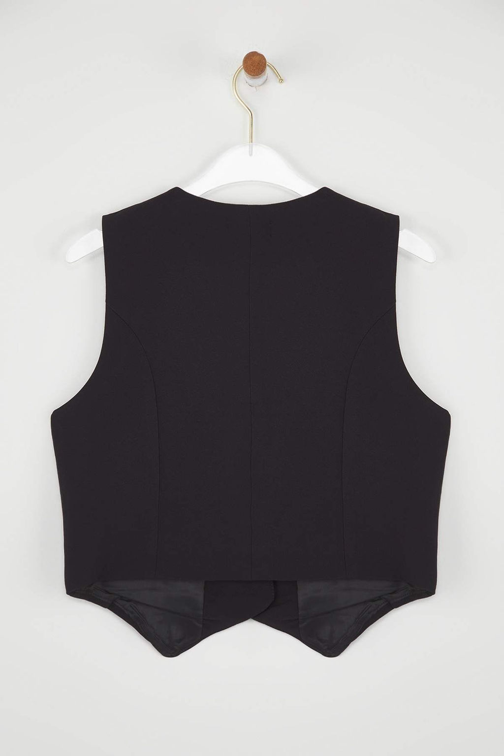 Trendyolmilla Siyah Fitted Dokuma Crop Yelek TWOSS25YE00121  фото 6