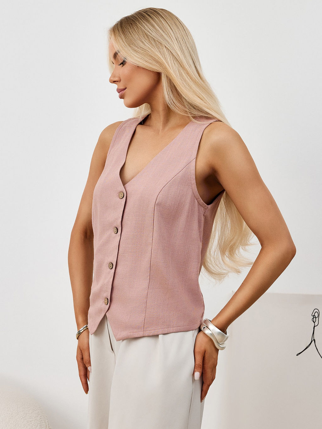 Жилет Аманти-1 из льна с вискозой - Виотекс фото 55