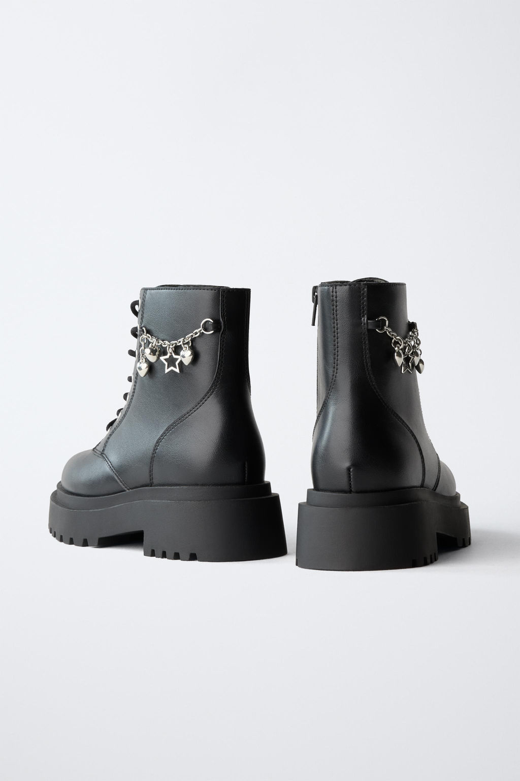 LACE-UP ANKLE BOOTS WITH CHARMS - Zara фото 7