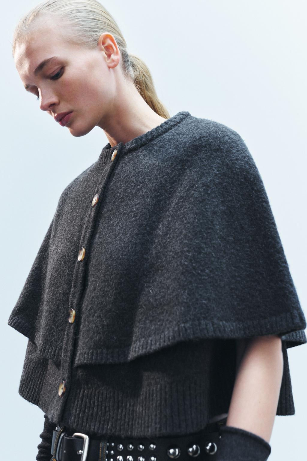 KNIT CAPE JACKET