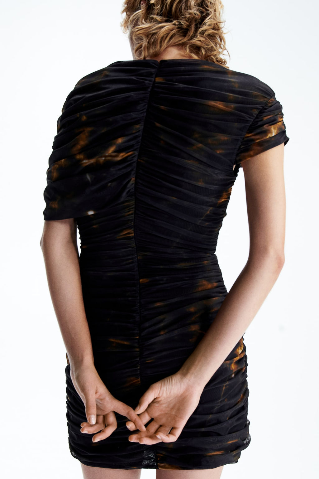 Vestido drapeado de malla - H&m фото 3