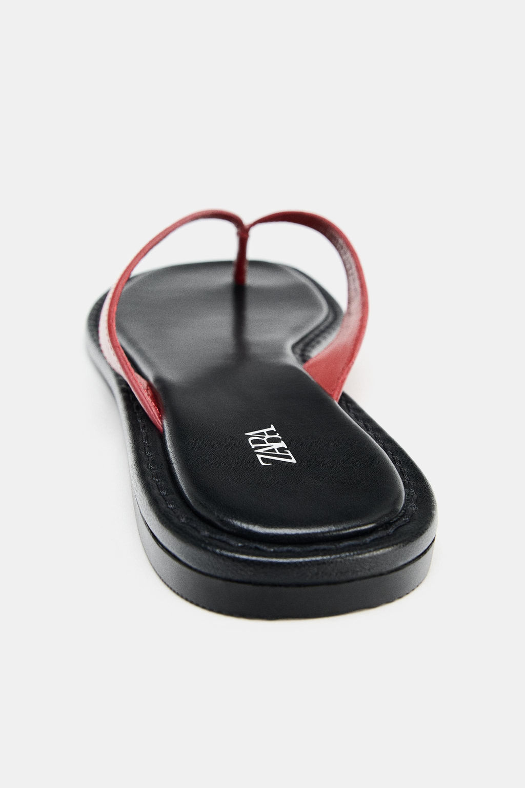 SANDALIA PIEL CONTRASTE / Rojo - Zara фото 8