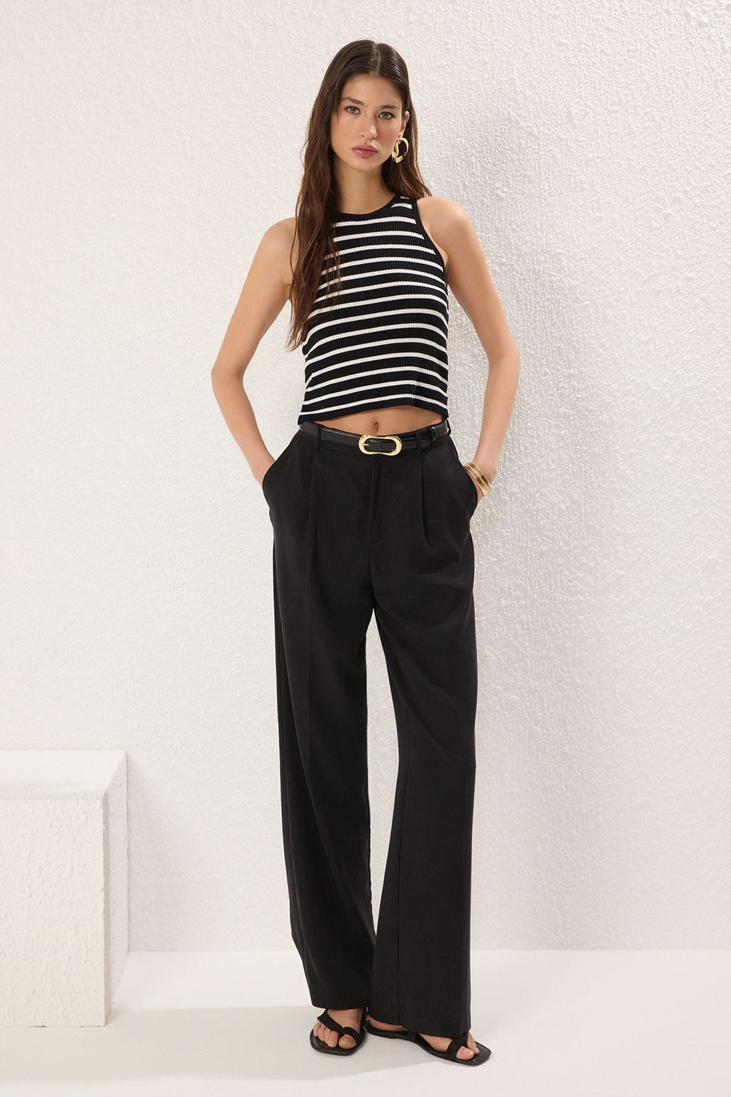 Ekru Fitilli Basic Triko Bluz TWOSS25BZ00489