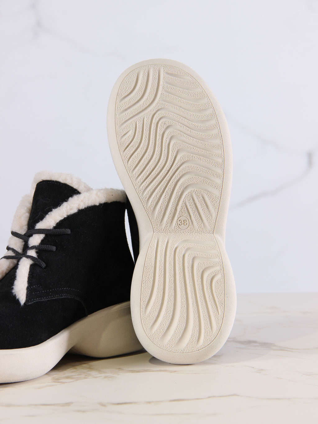 Ботинки EDART 308.927bе.Черный замша+бежевый/байка - Ed'art фото 4