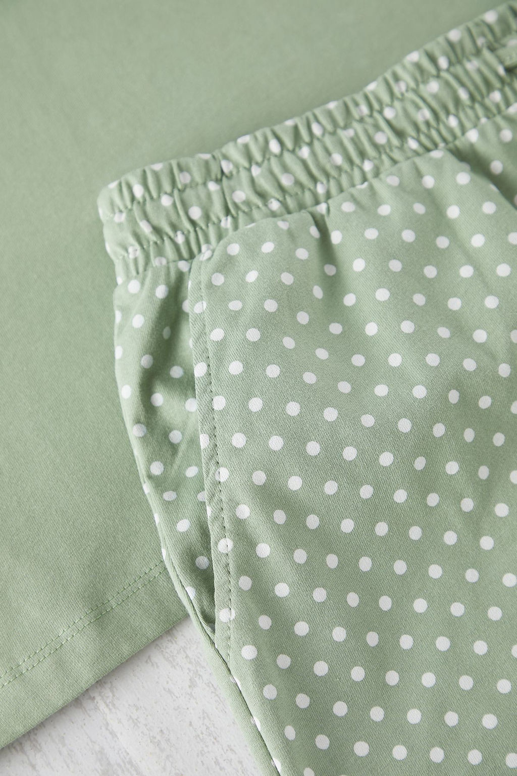 TRENDYOL MAN Mint Regular Fit Bask?l? Puantiyeli Orme Sortlu pijama Tak?m? TMNSS25PT00024 - Trendyolmilla фото 3