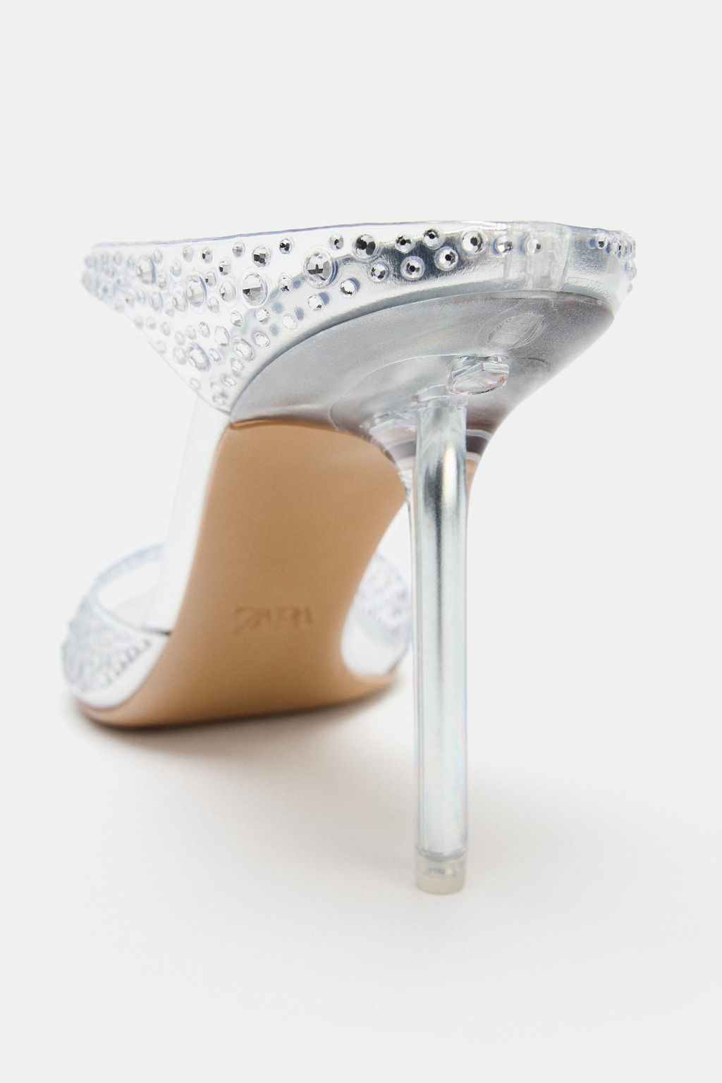SANDALIA TAC?N VINILO / Plata - Zara фото 4