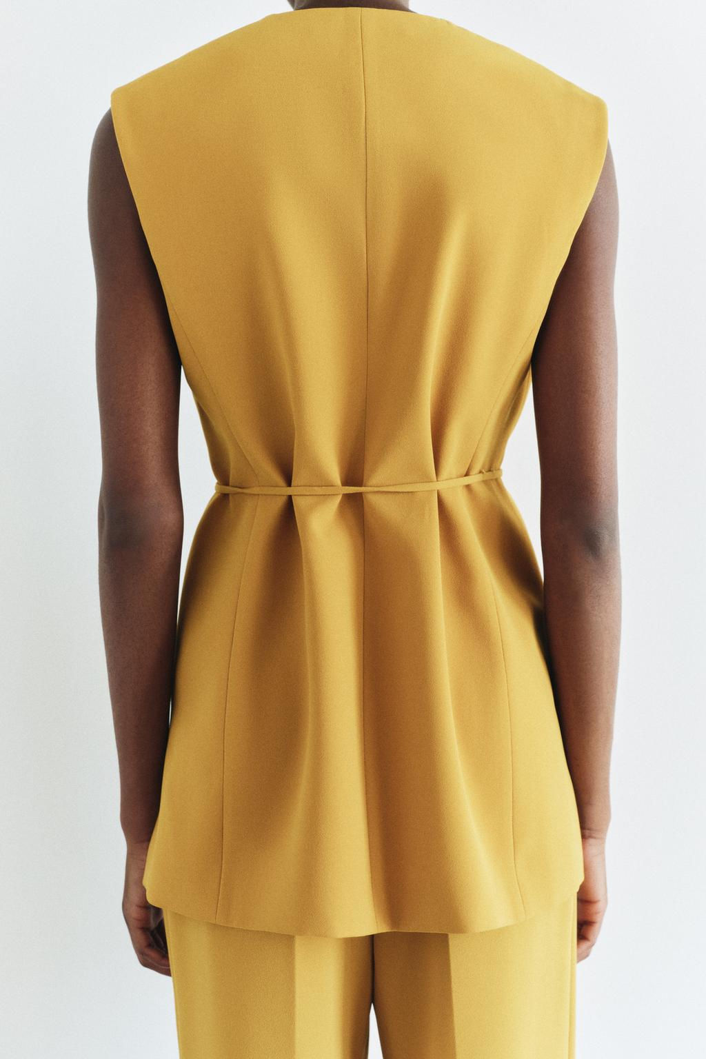 ZW COLLECTION WAISTCOAT WITH BELT AND VENTS - Zara фото 14