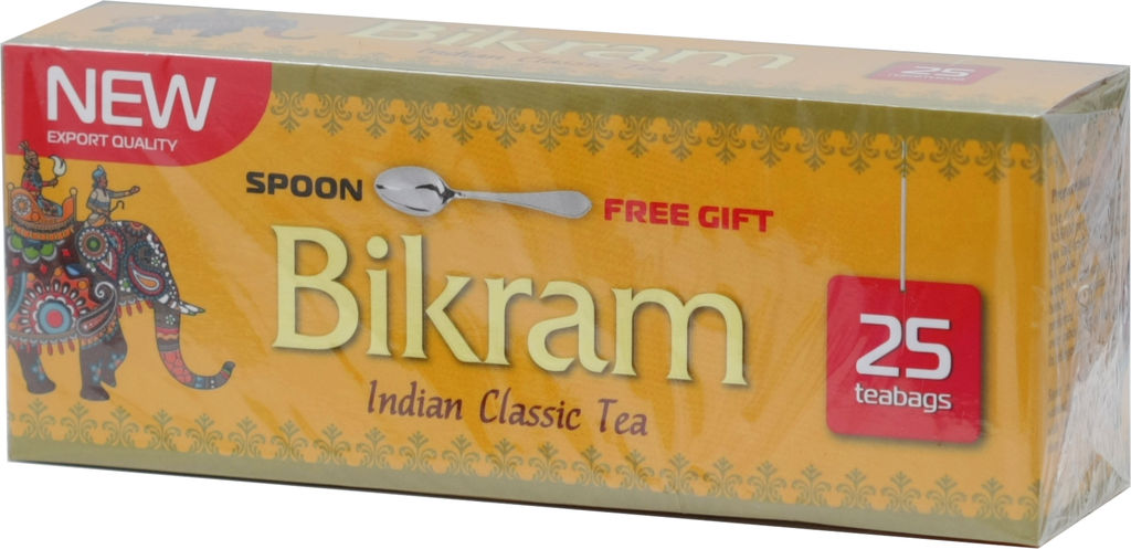 Bikram. Черный пакетированный + ложка карт.пачка, 25 пак.