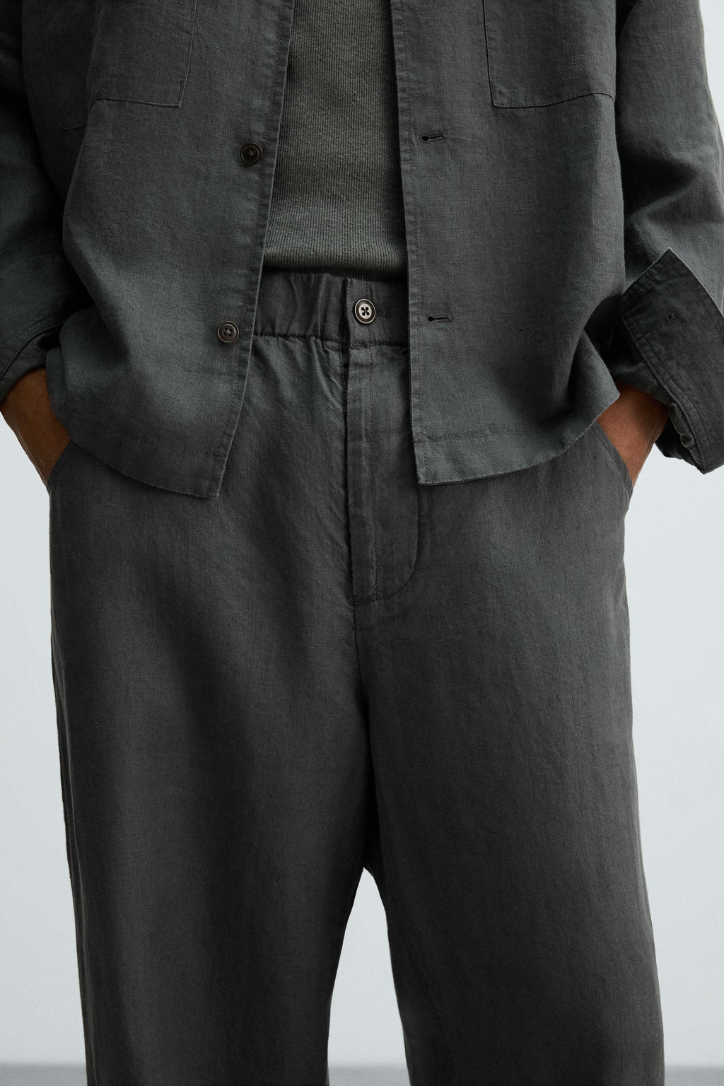 100% HEMP RELAXED FIT TROUSERS - Zara фото 6
