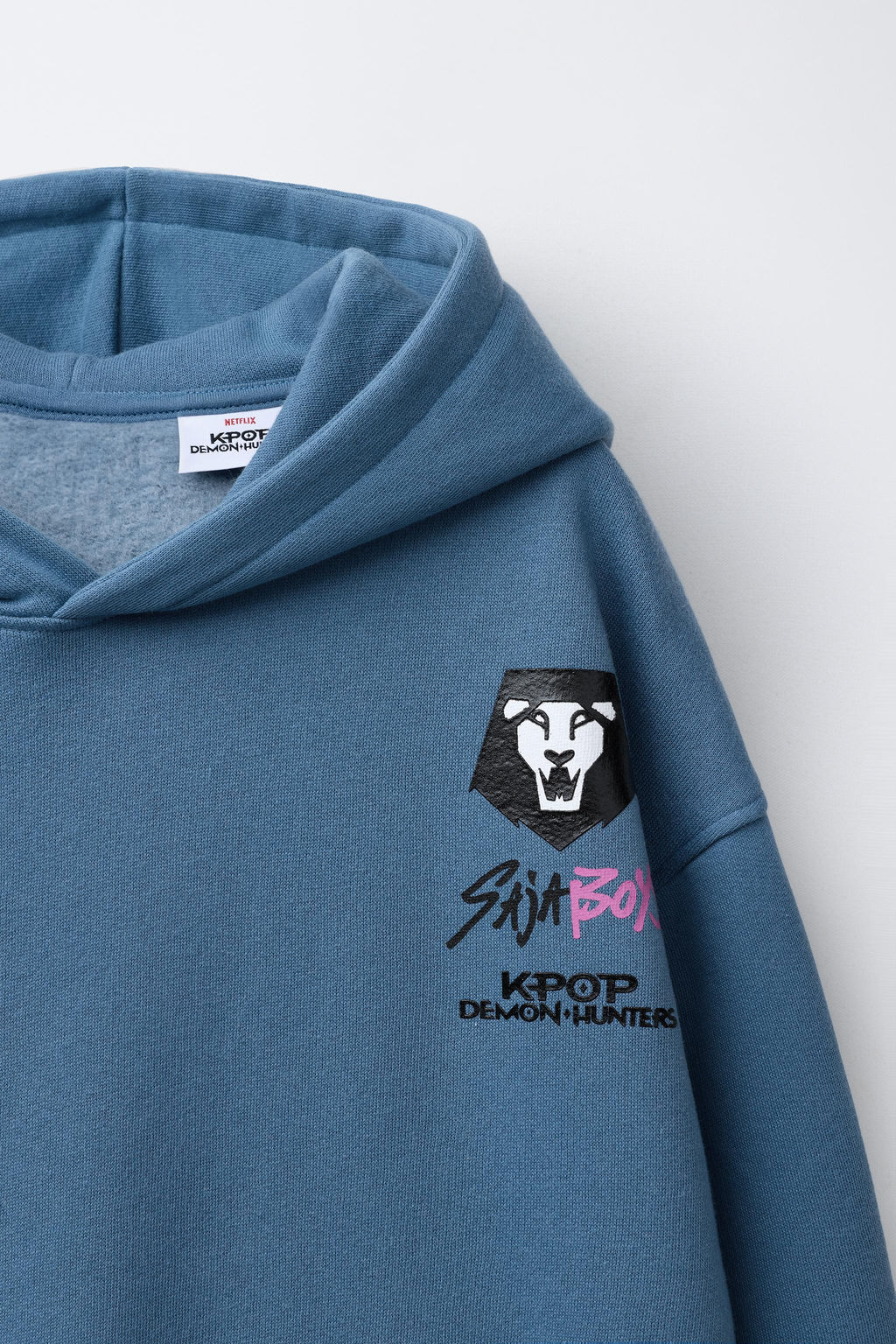 SUDADERA CAPUCHA ESTAMPADA KPOP DEMON HUNTERS NETFLIX  / Azul - Zara фото 4