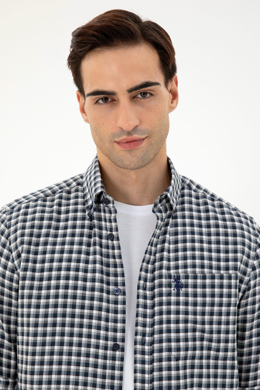 Мужская темно-синяя рубашка с длинным рукавом Неожиданная скидка в корзине - U.s. polo assn фото 2