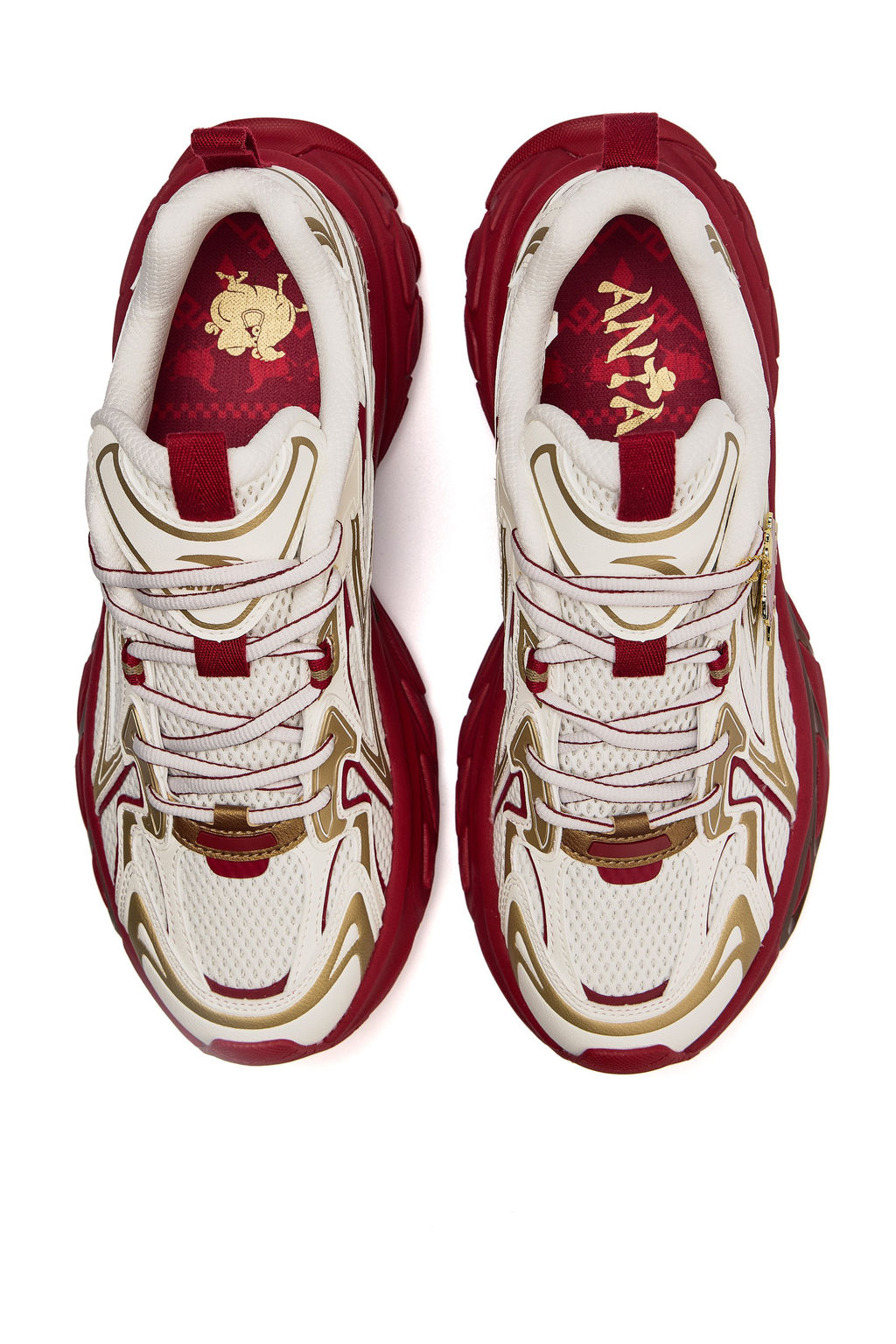 Кроссовки LifeStyle Бежевый/Золотистый Металлик/Красный