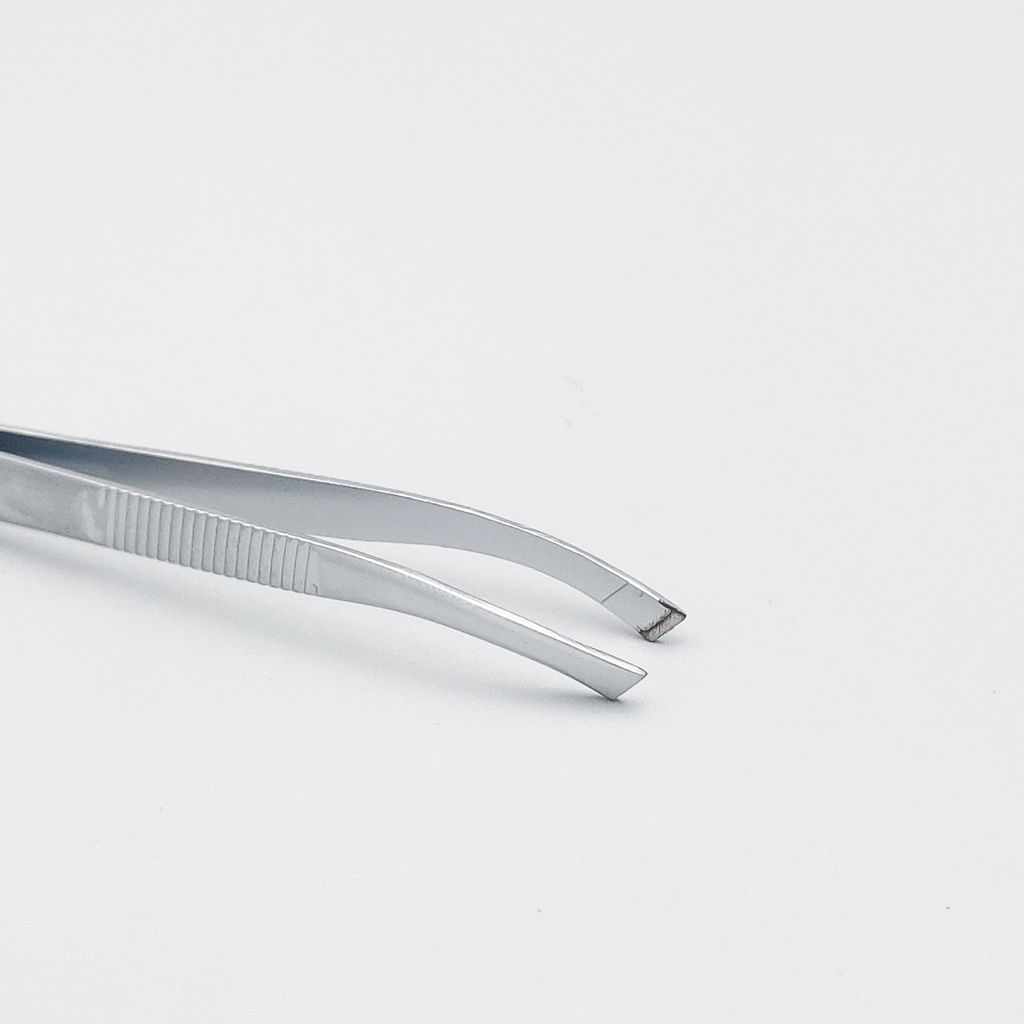 Zinger Пинцет для бровей дугообразный скошенный / Standard 86053 M, серебристый  фото 3
