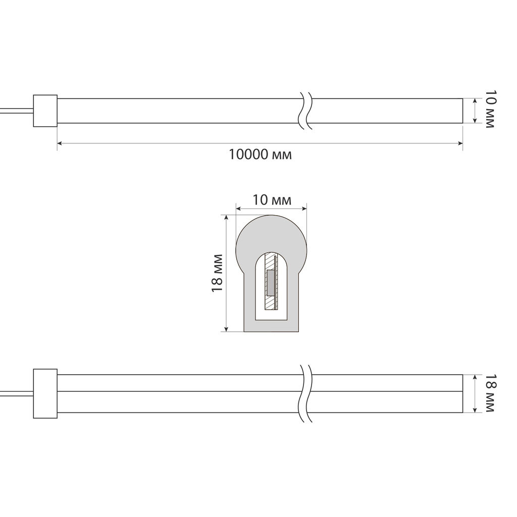 ULS-N22 10M/RGB/1.5M IP67 RRP100C01 Комплект светодиодной ленты 10 м. IP67. RGB. Cетевой шнур 1,5 м с контроллером. TM Uniel