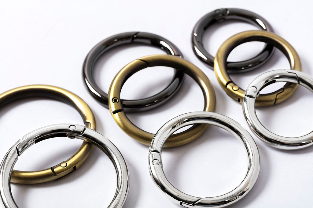 Фурнитура сумочная металл Gamma GH-232 Карабин кольцо d 32 мм 10 шт. №04 под никель