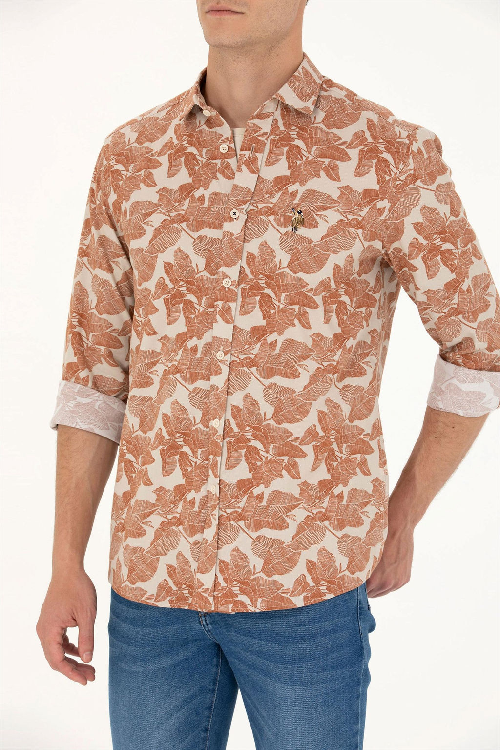 U. S. Polo Assn Мужская рубашка с длинным рукавом Stone - U.s. polo assn фото 6