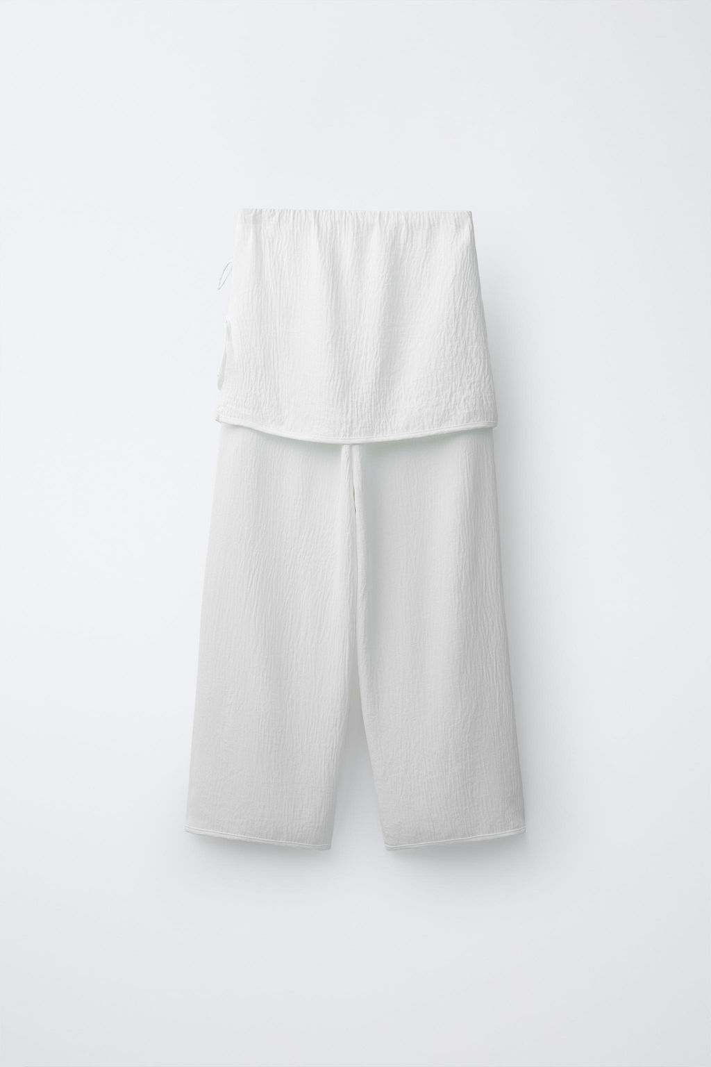 PANTAL?N WIDE LEG PAREO / Blanco - Zara фото 2
