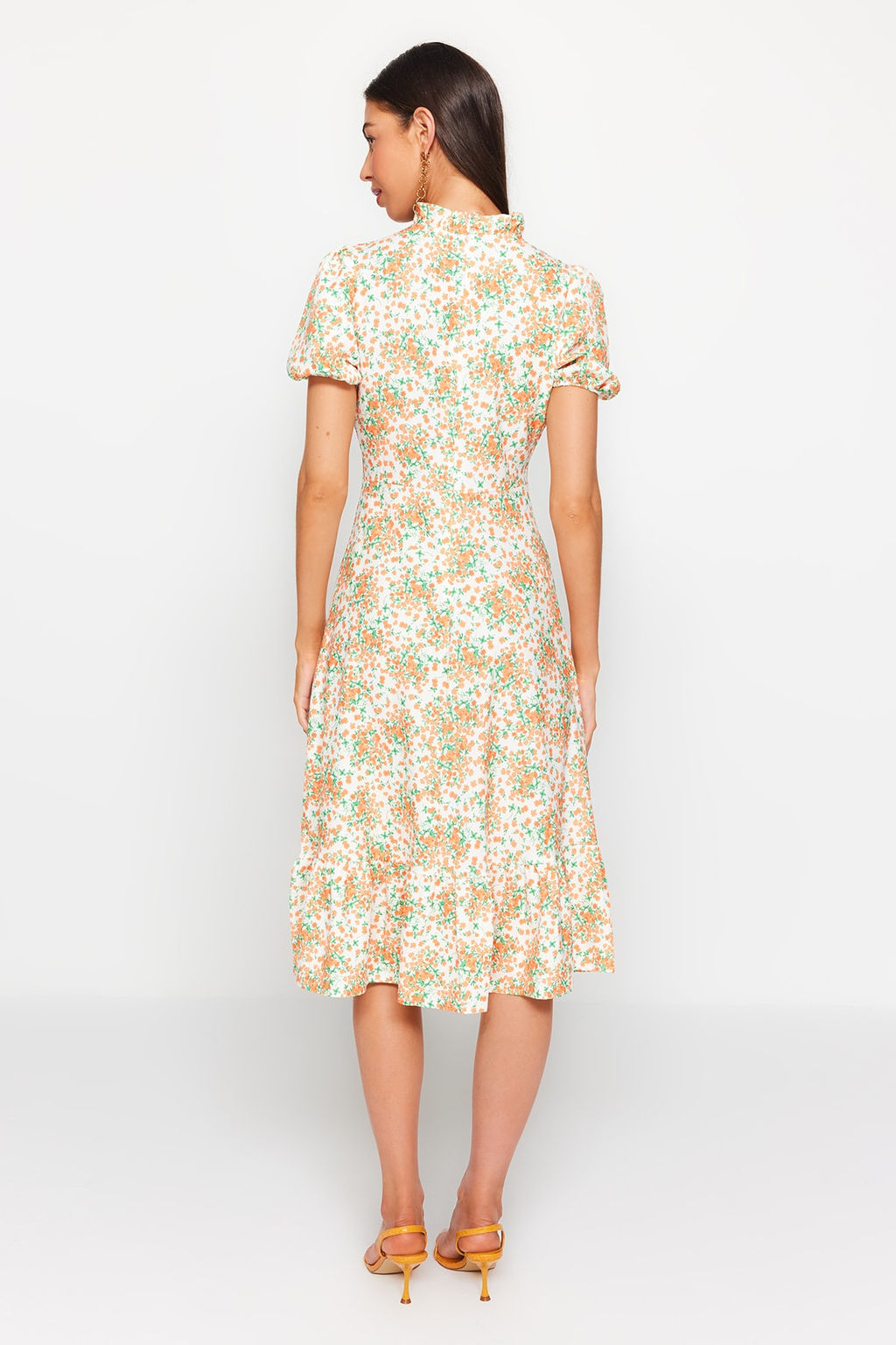 TRENDYOLMILLA Ac?k Mavi Cicekli A Kesim F?rf?rl? Midi Dokuma Elbise TWOSS20EL0894  фото 62