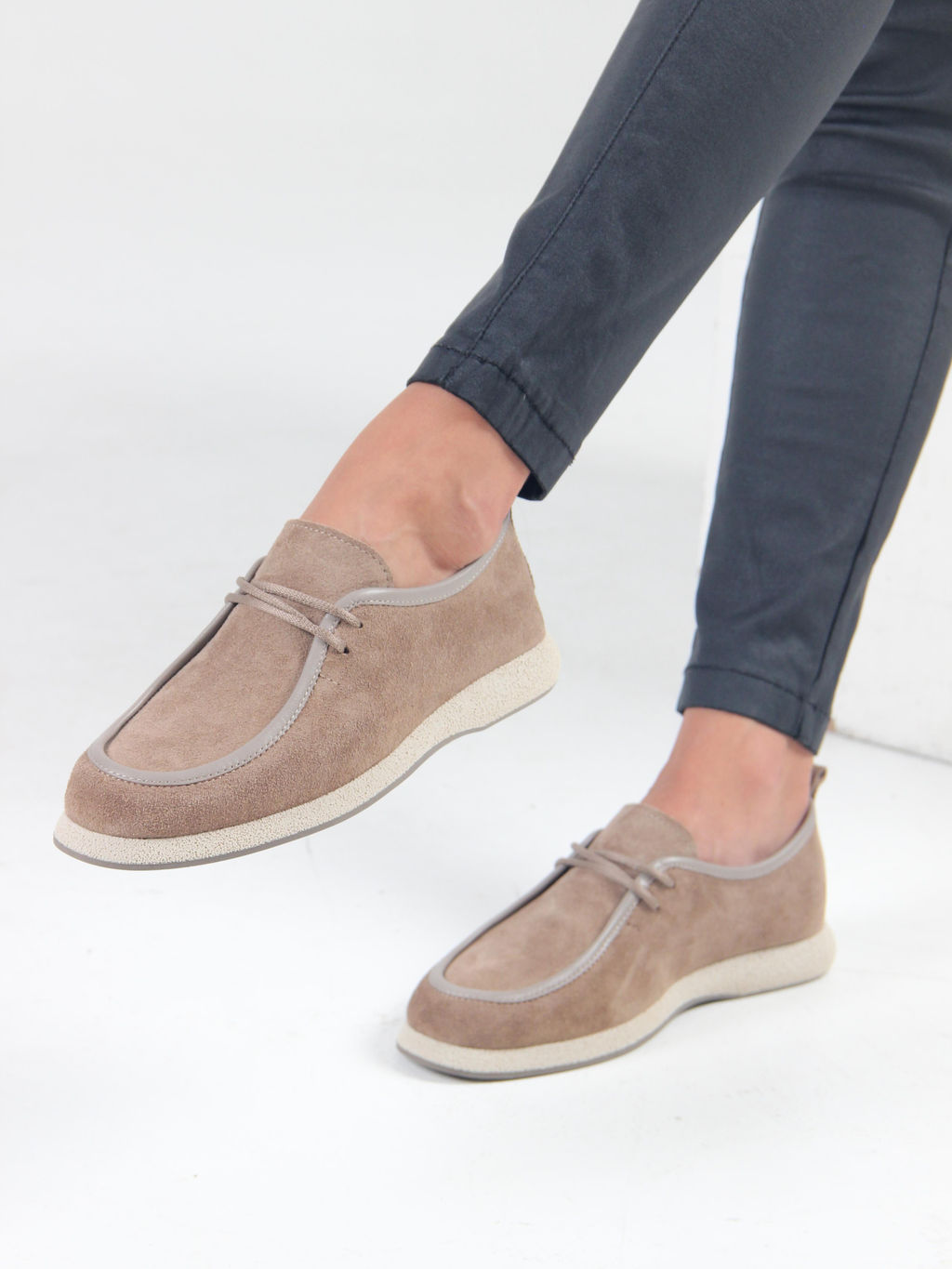 Мокасины 191.1607be. коричневый капучино замша