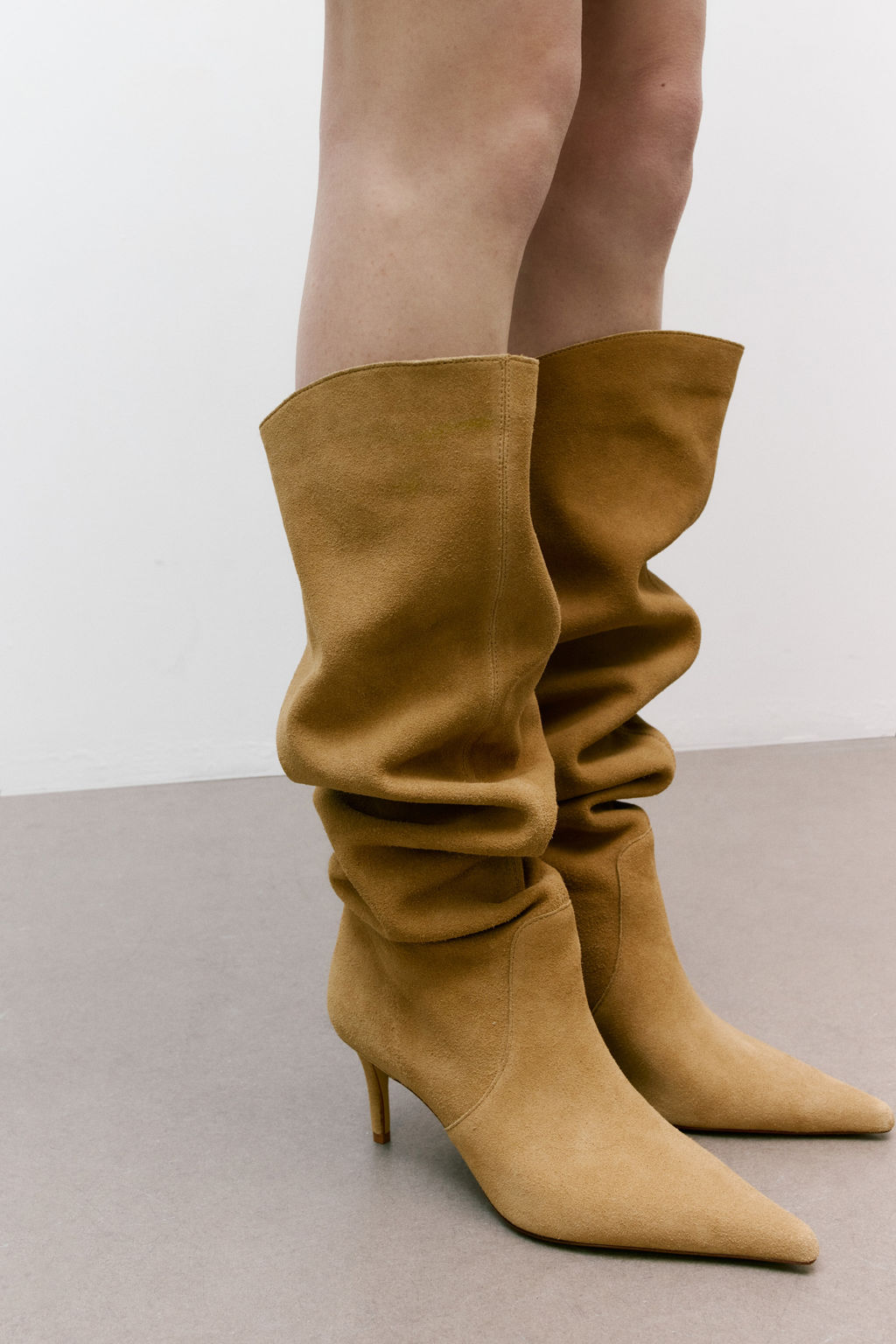 Botas a la rodilla en serraje afelpado - H&m фото 3