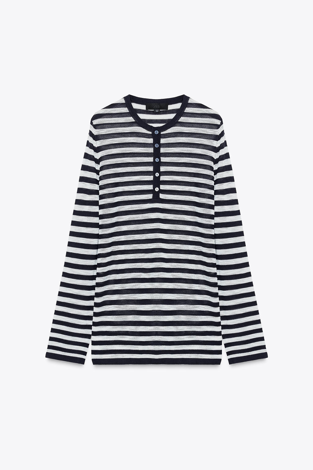 JERSEY RAYAS BOTONES / Marino / Blanco - Zara фото 6